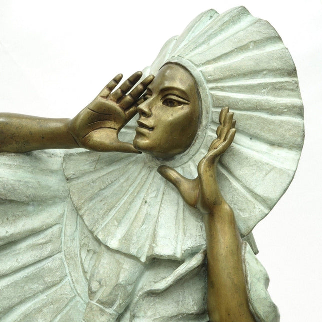 20.5" 1991 Victor Gutierrez Polychromed Bronze Sculpture Number 1-15 - Estate Fresh Austin