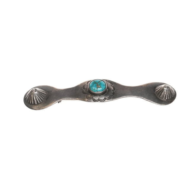 20's-30's Navajo silver pin with turquoise - Estate Fresh Austin
