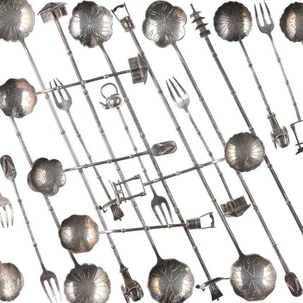 21 pc 1940's Japanese Sterling Silver Beverage/snack spoon set - Estate Fresh Austin