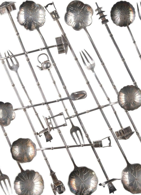 21 pc 1940's Japanese Sterling Silver Beverage/snack spoon set - Estate Fresh Austin