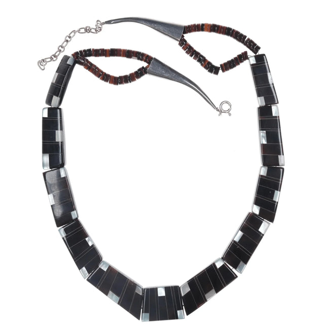 22" Sterling/Shell Santo Domingo style necklace - Estate Fresh Austin