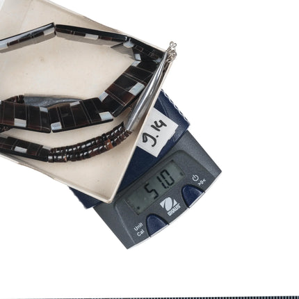 22" Sterling/Shell Santo Domingo style necklace - Estate Fresh Austin