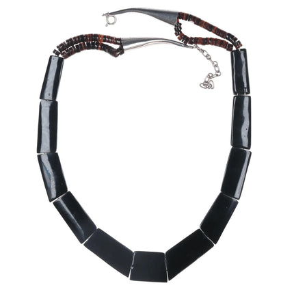 22" Sterling/Shell Santo Domingo style necklace - Estate Fresh Austin