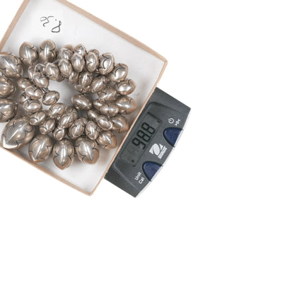 23" Roy Vandever Navajo sterling silver hand stamped Navajo pearls - Estate Fresh Austin