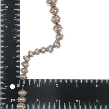 23" Roy Vandever Navajo sterling silver hand stamped Navajo pearls - Estate Fresh Austin