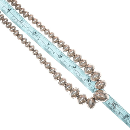 23" Roy Vandever Navajo sterling silver hand stamped Navajo pearls - Estate Fresh Austin