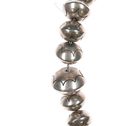 23" Roy Vandever Navajo sterling silver hand stamped Navajo pearls - Estate Fresh Austin