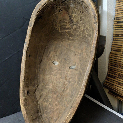 23.5" Antique Carved Wood African Congo Ceremonial Mask 10.5" deep - Estate Fresh Austin