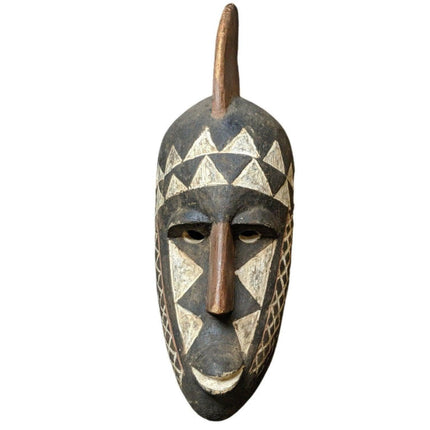 23.5" Antique Carved Wood African Congo Ceremonial Mask 10.5" deep - Estate Fresh Austin