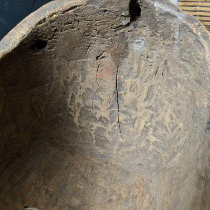 23.5" Antique Carved Wood African Congo Ceremonial Mask 10.5" deep - Estate Fresh Austin