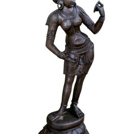 23.5" Antique Shiva Devi Parvati Bronze Statute 29 pounds 9" wide x 7" deep 18t - Estate Fresh Austin