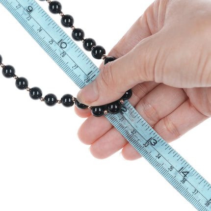 24" 14k Black Jade beaded necklace - Estate Fresh Austin