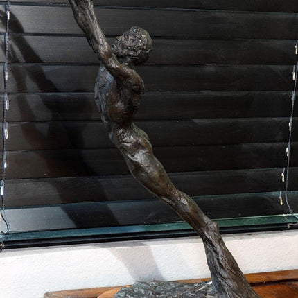 24" 1969 Thomas Holland Bronze of Man reaching 4/10 - Estate Fresh Austin