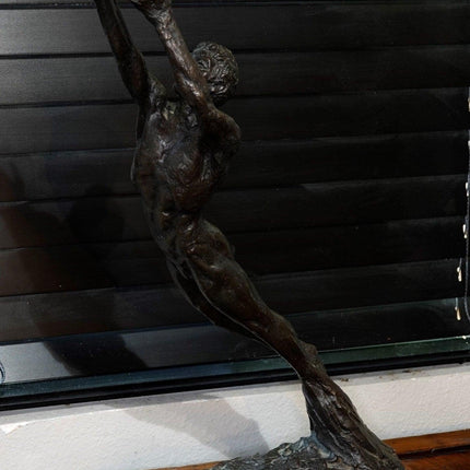 24" 1969 Thomas Holland Bronze of Man reaching 4/10 - Estate Fresh Austin