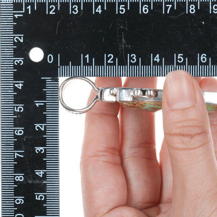 24" Orville Tsinnie Navajo Royston Turquoise sterling pendant necklace - Estate Fresh Austin