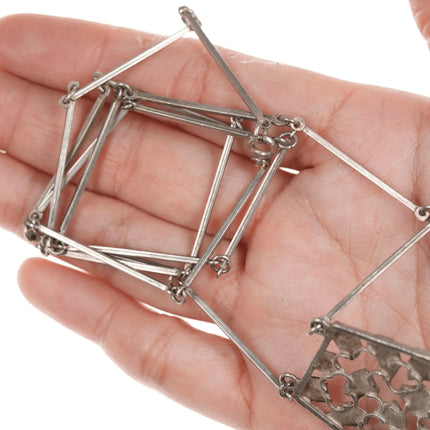 24" Vintage Modernist sterling chrysocolla pendant/necklace - Estate Fresh Austin