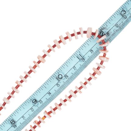 24" Vintage Santo Domingo shell heishi necklace with sterling terminals - Estate Fresh Austin