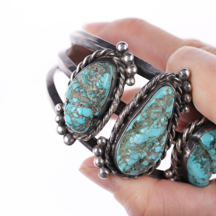 7" Vintage Navajo Silver and turquoise bracelet