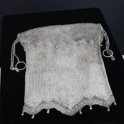 248gram 1920's Sterling Silver Mesh Handbag Art Deco Chain - Estate Fresh Austin