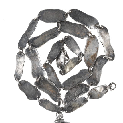 26" c1960 Helen Beckerhoff modernist sterling necklace with 1900 US silver dollar pendant - Estate Fresh Austin