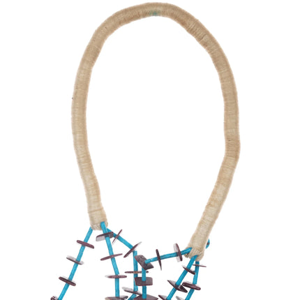 26" Vintage triple strand turquoise/spiny oyster heishi necklace - Estate Fresh Austin