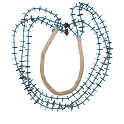 26" Vintage triple strand turquoise/spiny oyster heishi necklace - Estate Fresh Austin