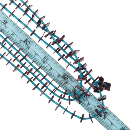 26" Vintage triple strand turquoise/spiny oyster heishi necklace - Estate Fresh Austin