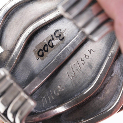 7.5" Huge Vintage Navajo sterling Silver Morenci turquoise cuff bracelet - Estate Fresh Austin