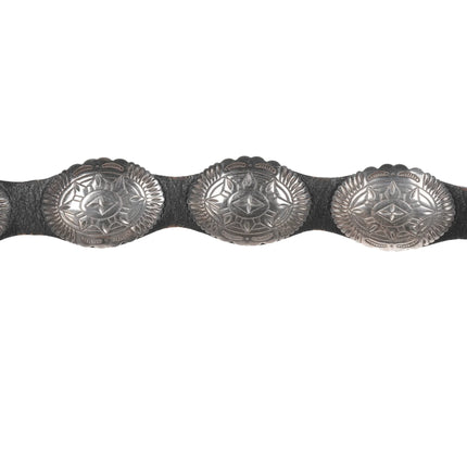 28-32" Vintage Sterling ranger style concho belt - Estate Fresh Austin