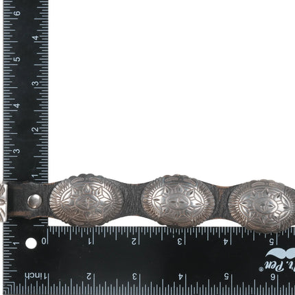 28-32" Vintage Sterling ranger style concho belt - Estate Fresh Austin