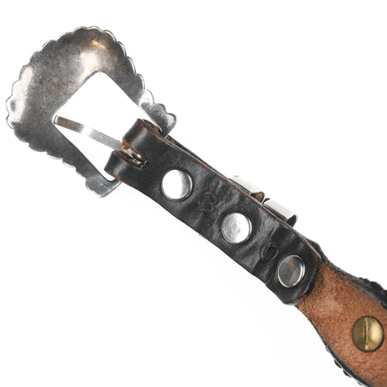 28-32" Vintage Sterling ranger style concho belt - Estate Fresh Austin