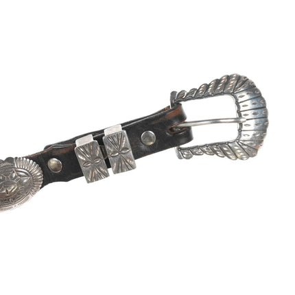 28-32" Vintage Sterling ranger style concho belt - Estate Fresh Austin