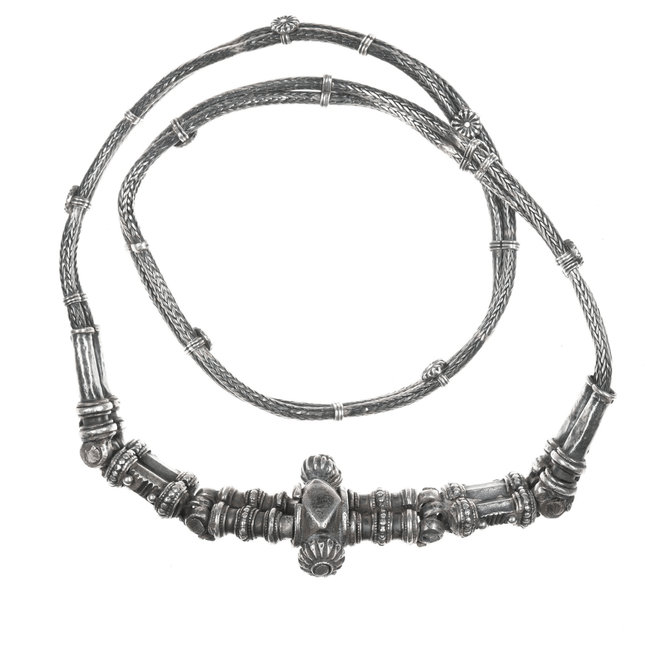 29.75" Antique silver Indian/Hindu belly chain belt wheat chain necklace - Estate Fresh Austin