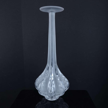13.5" Lalique Claude French Art Cut glass Vase