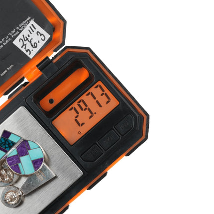 2pr Ray Tracey Knifewing Navajo Multi-stone channel inlay sterling earrings - Estate Fresh Austin