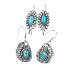 2pr Vintage Native American silver and turquoise earrings - Estate Fresh Austin