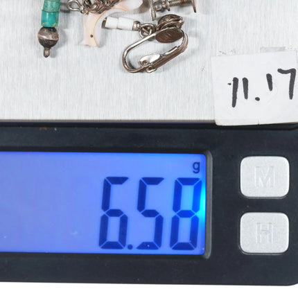 2pr Vintage Zuni fetish/Kewa sterling clip-on earrings - Estate Fresh Austin