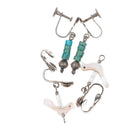 2pr Vintage Zuni fetish/Kewa sterling clip-on earrings - Estate Fresh Austin