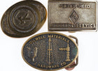 3 1970's Oilfield/communication Brass belt buckles Oilwell Materials and hardwar - Estate Fresh Austin
