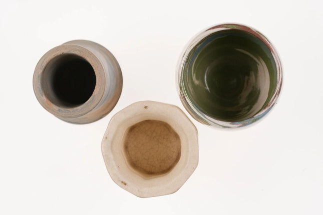 3 American Art Pottery Weller/Niloak/desert sands miniature vases/match/toothpic - Estate Fresh Austin