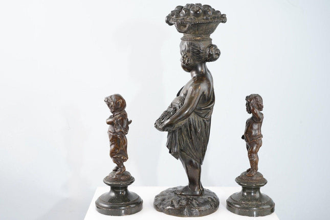3 Antique French Bronzes one Eugene de Labroue - Estate Fresh Austin