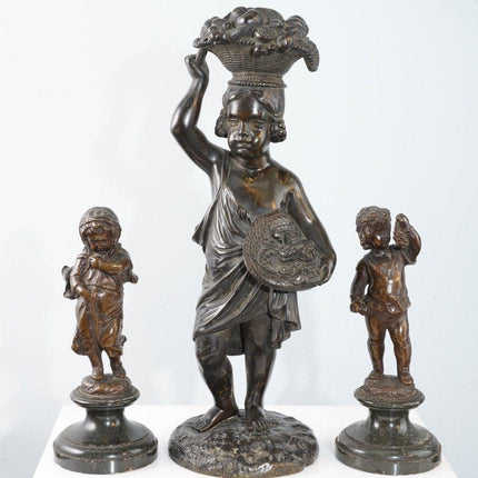 3 Antique French Bronzes one Eugene de Labroue - Estate Fresh Austin