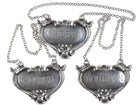 3 Fancy Sterling Liquor tags Scotch/Bourbon/Sherry - Estate Fresh Austin