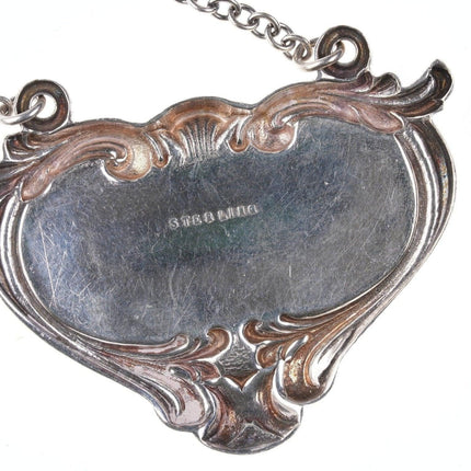 3 Fancy Sterling Liquor tags Scotch/Bourbon/Sherry - Estate Fresh Austin