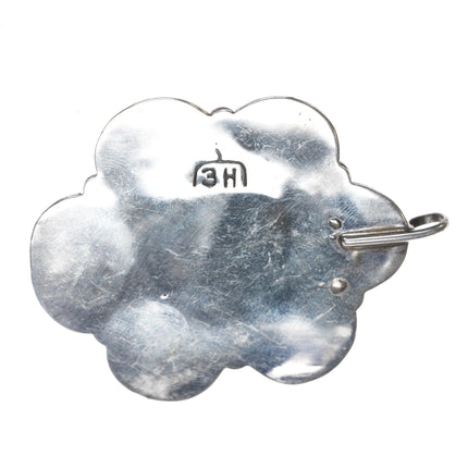 3 Hogans Vintage Native American sterling and turquoise cluster pendant - Estate Fresh Austin