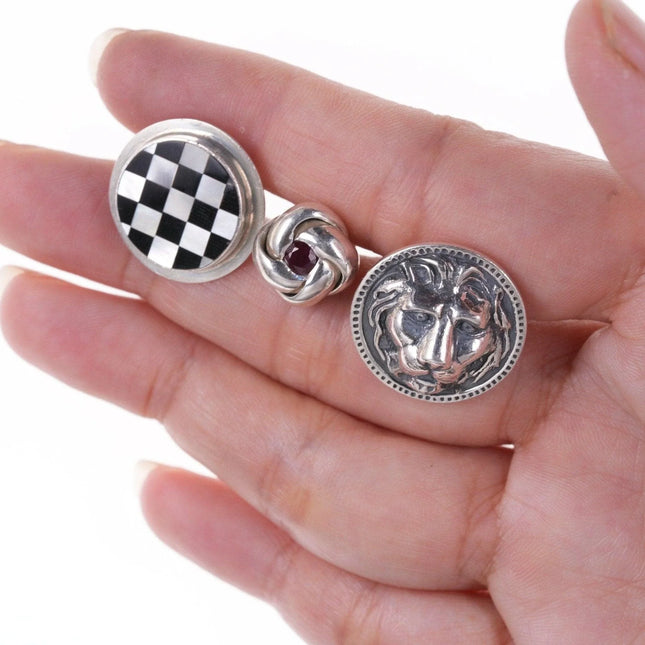 3 Pairs of Retro Sterling cufflinks - Estate Fresh Austin