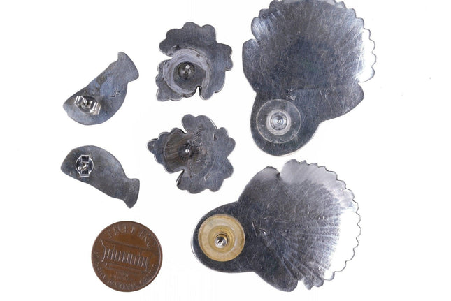 3 Pairs Vintage Navajo/Hopi Sterling earrings - Estate Fresh Austin