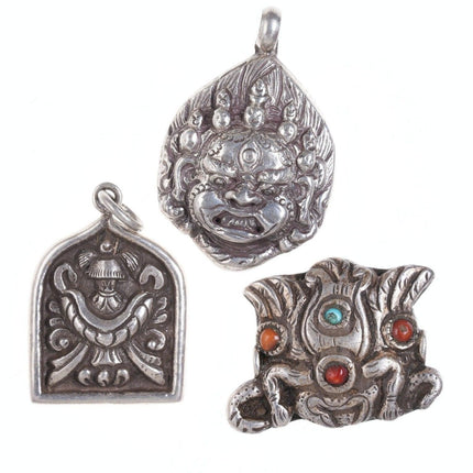 3 Vintage Asian sterling pendants t - Estate Fresh Austin