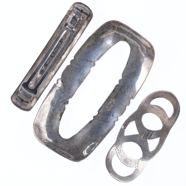 3 Vintage Navajo Sterling hair pieces - Estate Fresh Austin