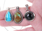3 Vintage Navajo sterling/stone pendants - Estate Fresh Austin